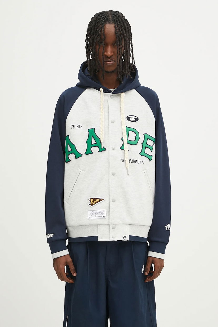 Bomber-takki AAPE by A Bathing Ape AAPE Main Zip Up Hoodie Harmaa | AAPSWMC323XAO
