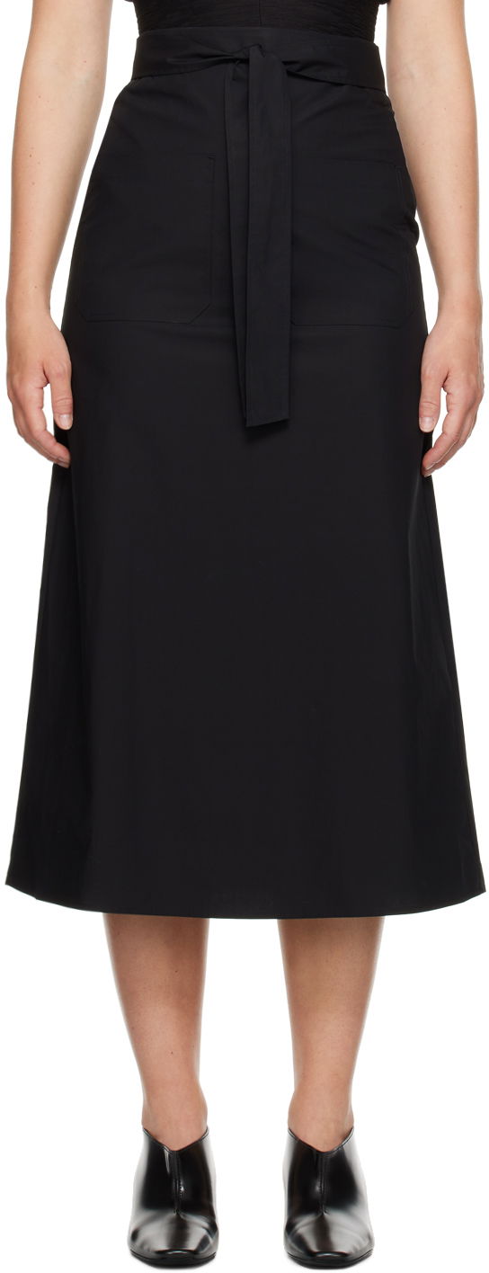 Hame TOTEME Tie-Waist Midi Skirt by TOTEME Musta | 243-WRB0203-FB0217