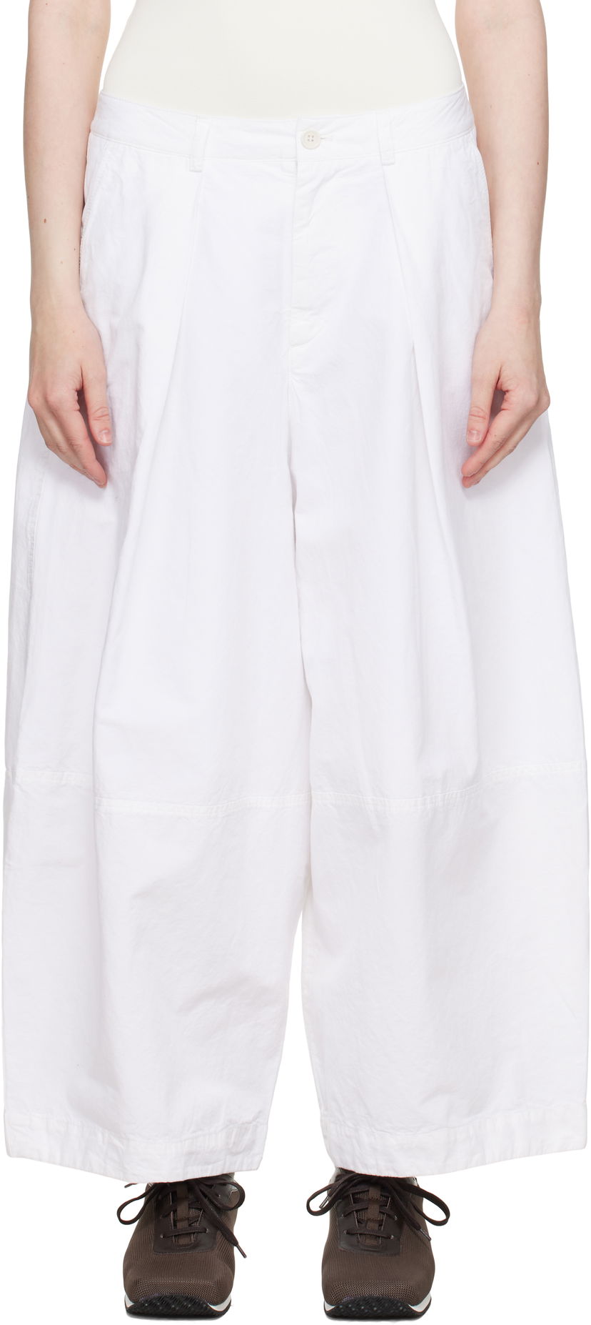 Housut YMC YMC Deadbeat Wide-Leg Trousers Valkoinen | Q4YAA