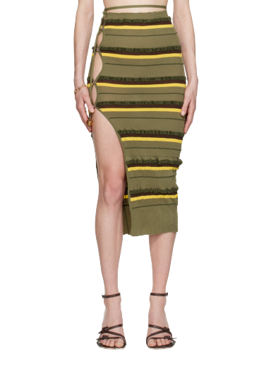 Hame Jacquemus 'La Jupe Maille Concha' Midi Vihreä | 23E231KN129-2282
