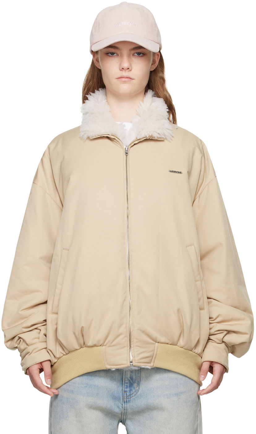 Bomber-takki We11done We11done Harrington Bomber Jacket Beige | WD-JP2-24-062-U-BG