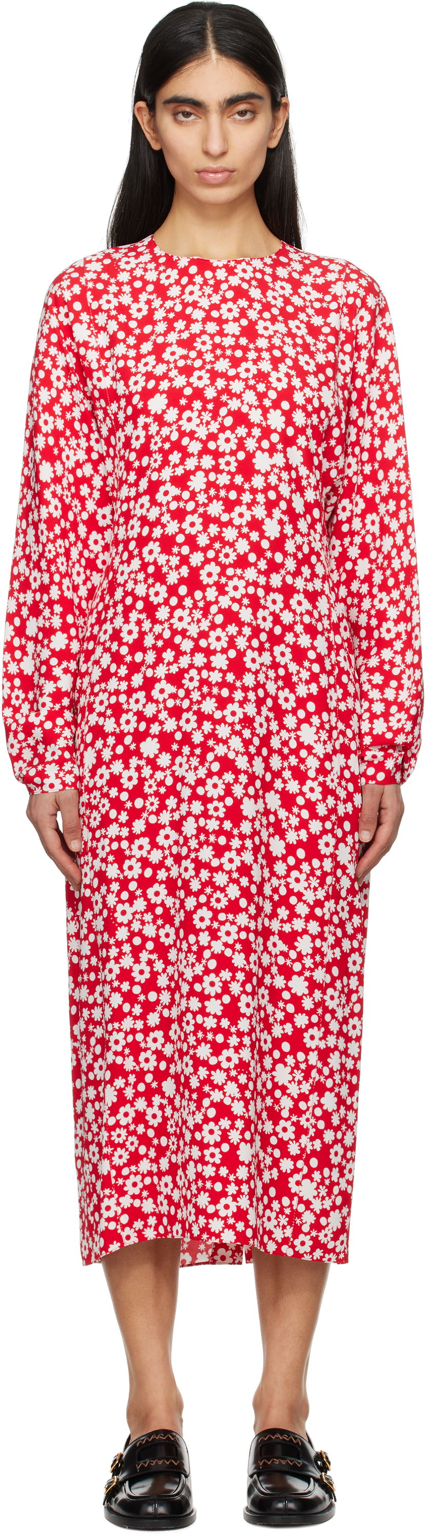 Mekko Marni Marni Pop Fields Midi Dress Punainen | ABMA1360S0 UTVA45