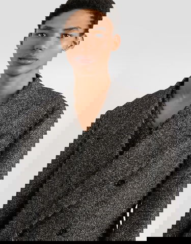 Takki Dolce & Gabbana Dolce & Gabbana Double-Breasted Chevron Wool Jacket Musta | G2VT6TFCBAJS8030, 3