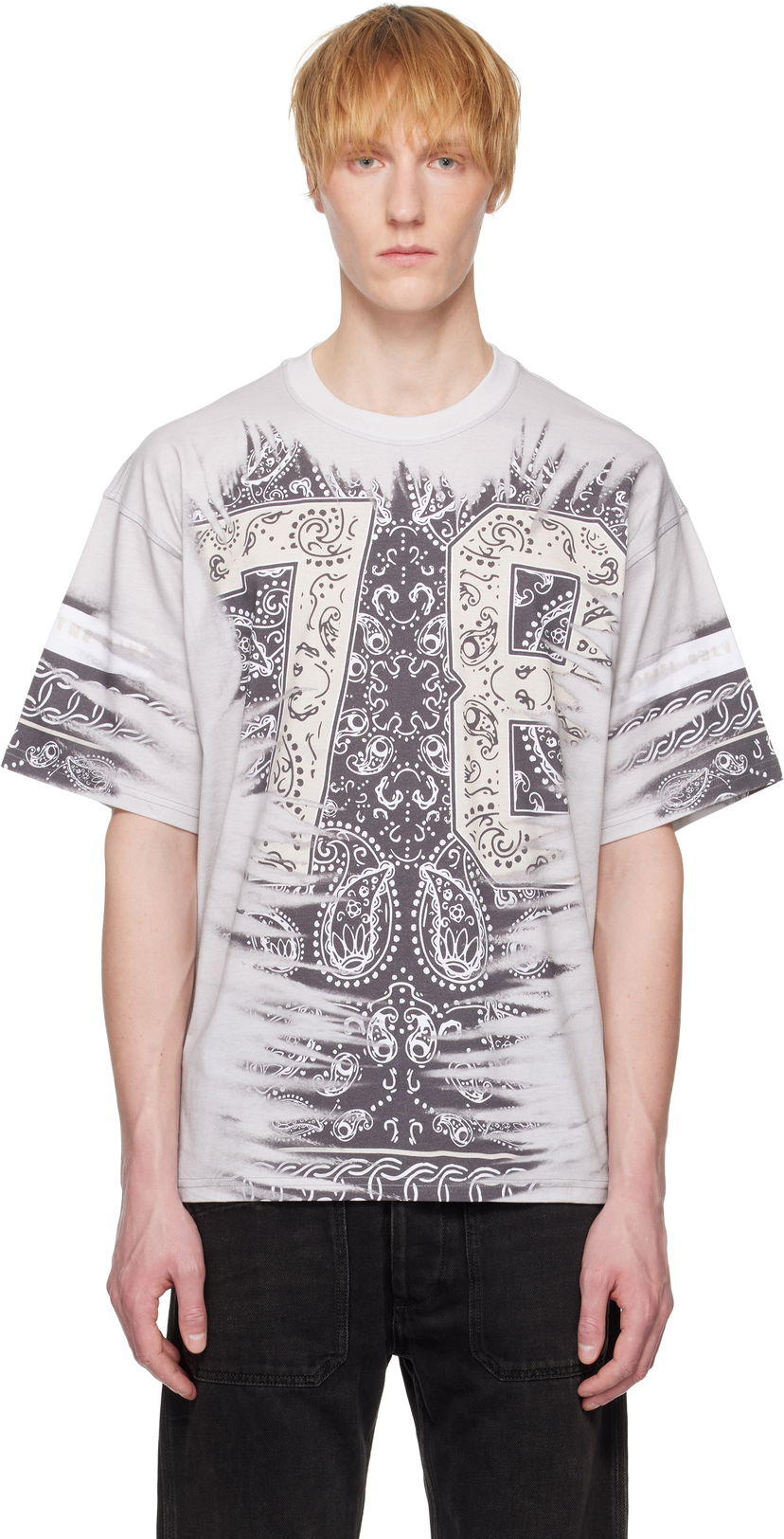 T-paita Diesel Diesel T-Boxt-78-R1 Paisley Print T-Shirt Valkoinen | A19649-0HGBZ-72SA