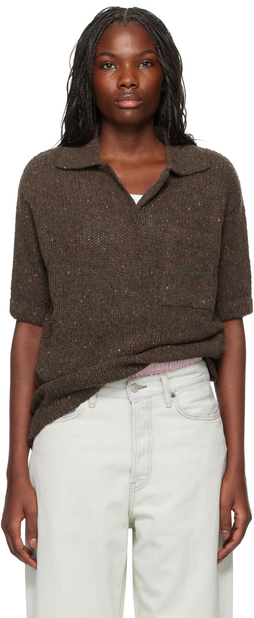 Poolopaita ERL Wool Polo Shirt Ruskea | ERL09N002