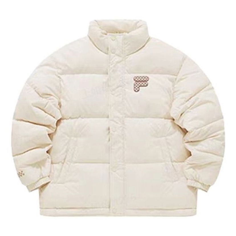 Puffer takki FILA Fusion Logo Printed Down Jacket Valkoinen | T11U343904F-BG