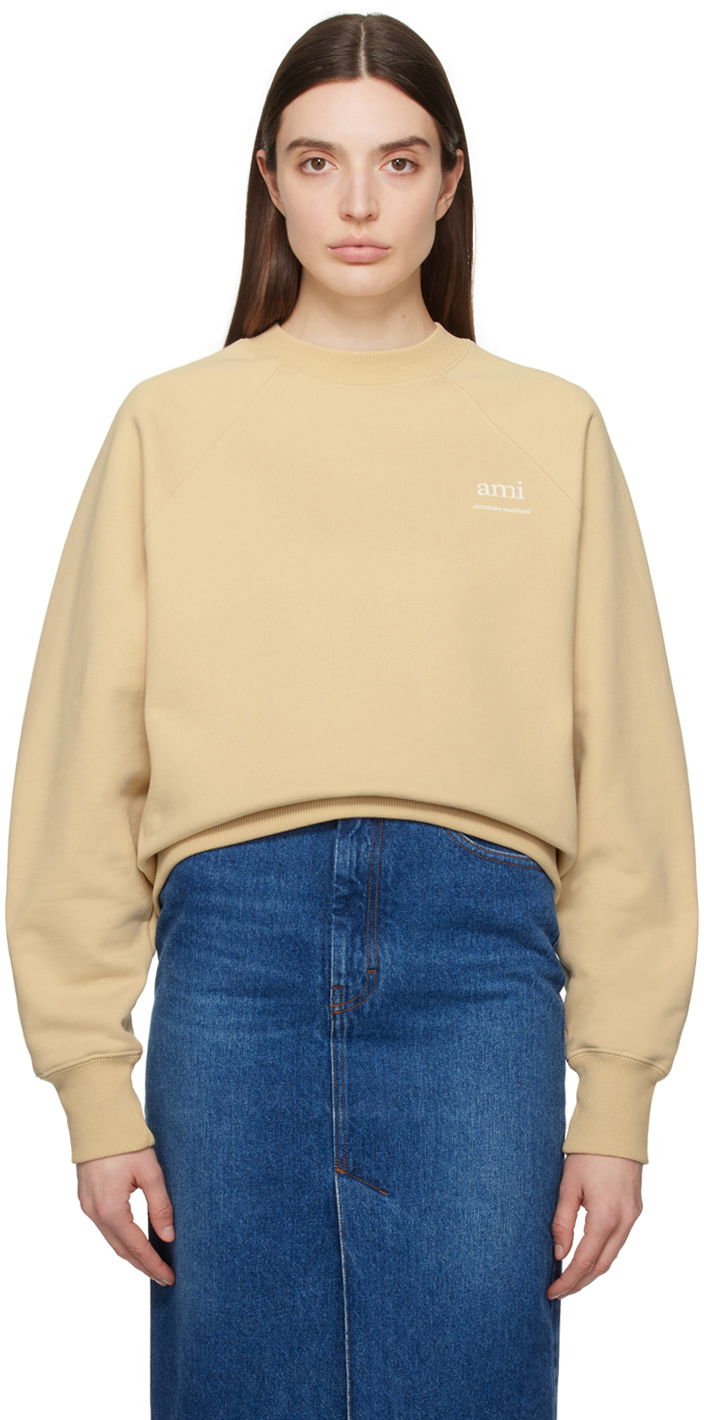 Villapaita AMI Paris Raglan Sweatshirt Beige | USW024.747
