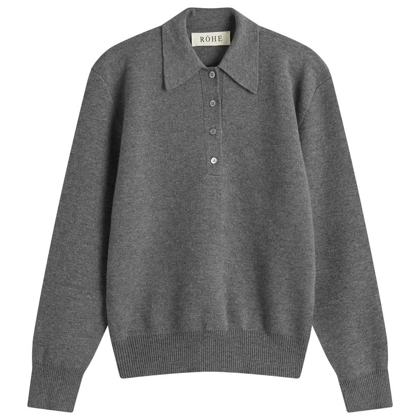 Villapaita Róhe Rohe Sculptural Polo Sweater Harmaa | 416-23-316
