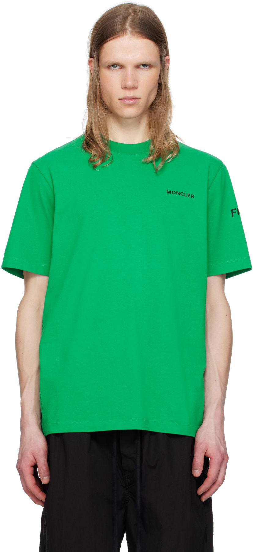T-paita Moncler Moncler Genius x FRGMT Hiroshi Fujiwara Maxi Logo T-Shirt Vihreä | K109U8C00002M3265
