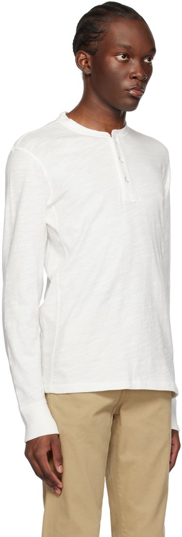 T-paita rag & bone Rag & Bone Long Sleeve Henley Shirt Valkoinen | M000T656G, 1