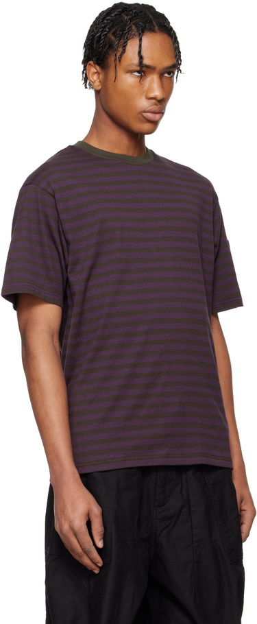 T-paita Needles NEEDLES Cotton Stripe T-Shirt Violetti | QV364, 4