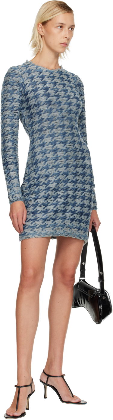 Mekko Diesel Houndstooth Knit Minidress M-Halma Sininen | A21446 0EGCA, 3