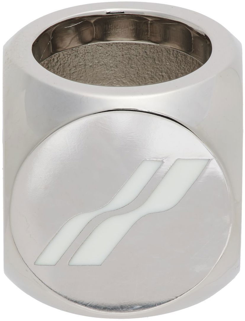 Sormus We11done We11done Logo Dice Ring Metallinen | WD-AJ1-22-704-U-WH