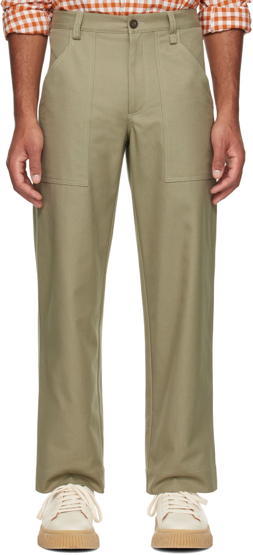 Housut MAISON KITSUNÉ Workwear Trousers Vihreä | NM01105WW0117