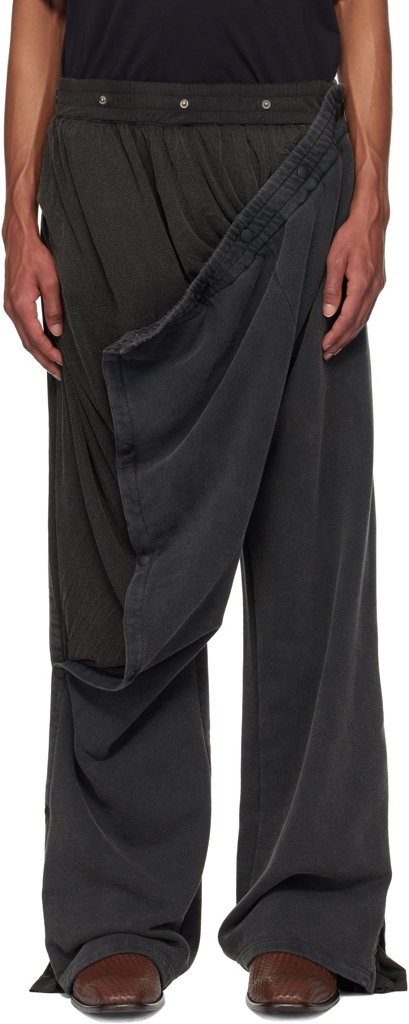 Verryttelyhousut Y/PROJECT Snap Insert Sweatpants Musta | 204PA004