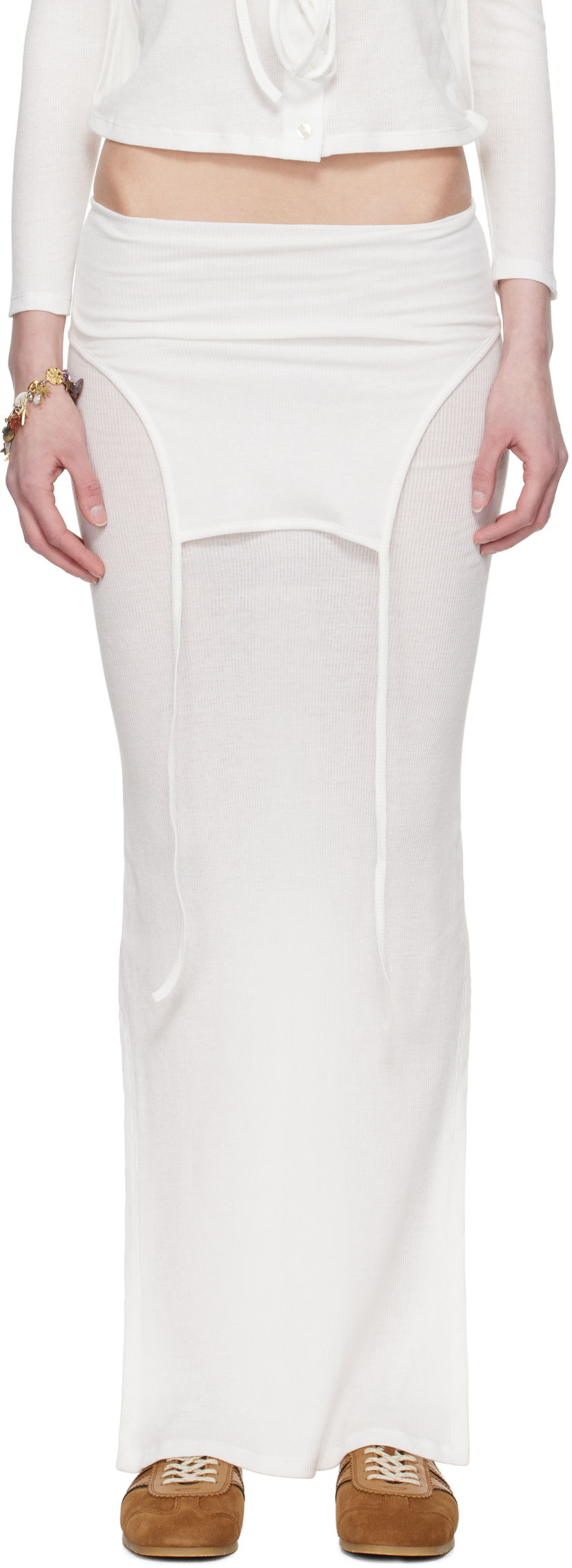 Hame Eckhaus Latta Eckhaus Latta Flip Midi Skirt Valkoinen | 1206-EL-PS25-CH -