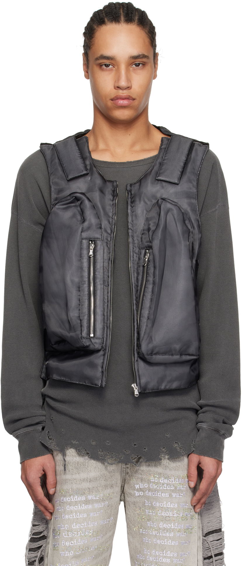 Liivi Who Decides War Who Decides War Organza Bullet Point Vest Musta | 1131360002SS25