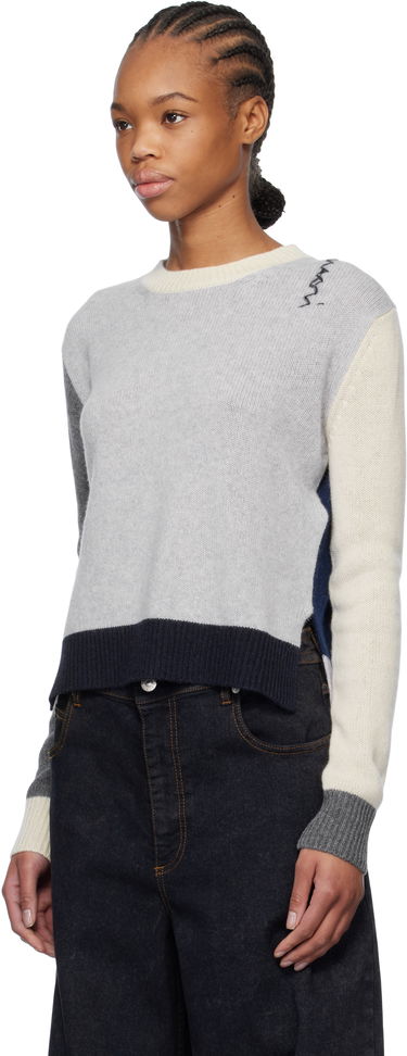 Villapaita Marni Marni Color Block Cashmere Sweater Harmaa | GCMD0585Q0 UFX385, 3