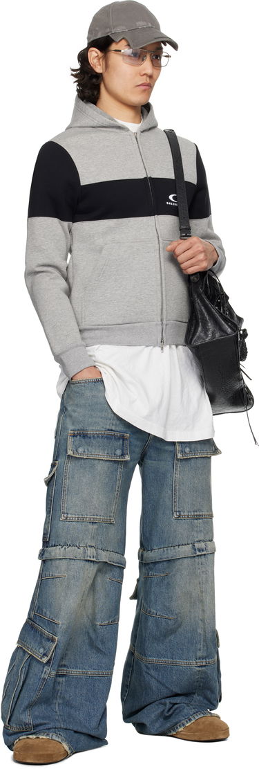 Huppari Balenciaga Balenciaga Technical Jersey Zip-Up Hoodie Harmaa | 808832TRVJ2, 4