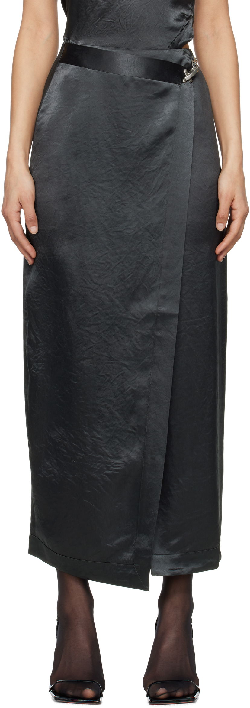 Hame Nanushka Nanushka Grisel Maxi Wrap Skirt Musta | NW25RSSK03277