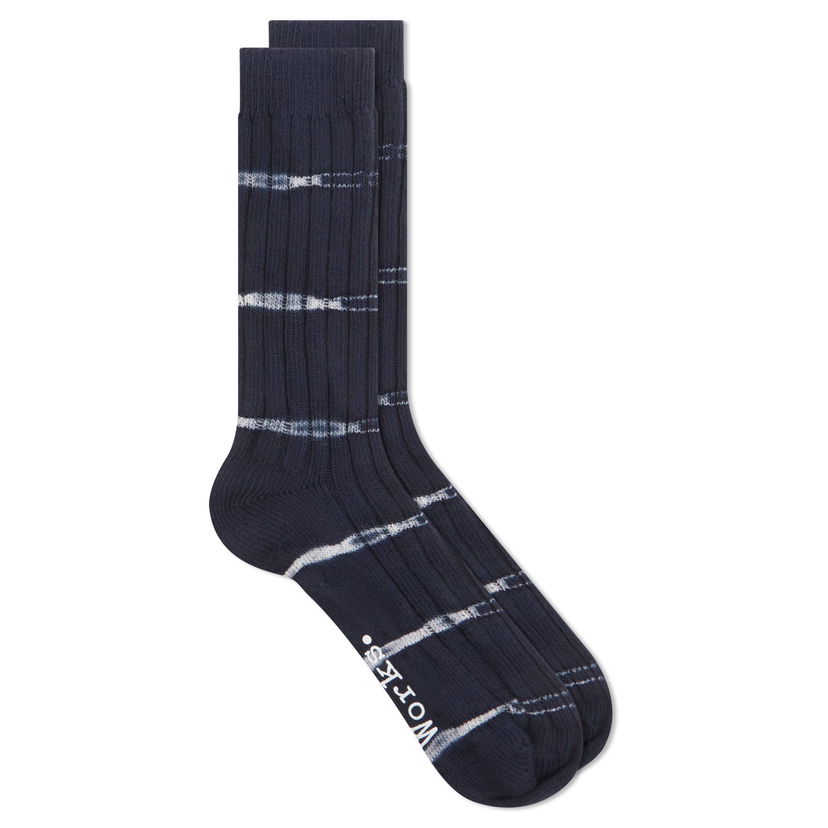 Sukat Universal Works Tie Dye Socks, Size Large Tummansininen | 23770-NVY
