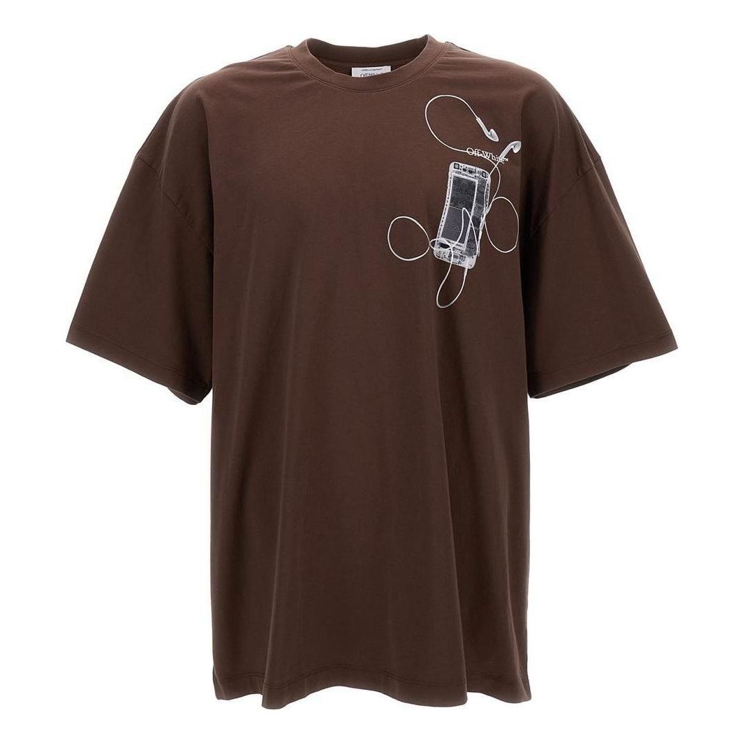 T-paita Off-White Off-White SCAN ARR OVER T-Shirt Ruskea | OMAA161S24JER0022806, 0