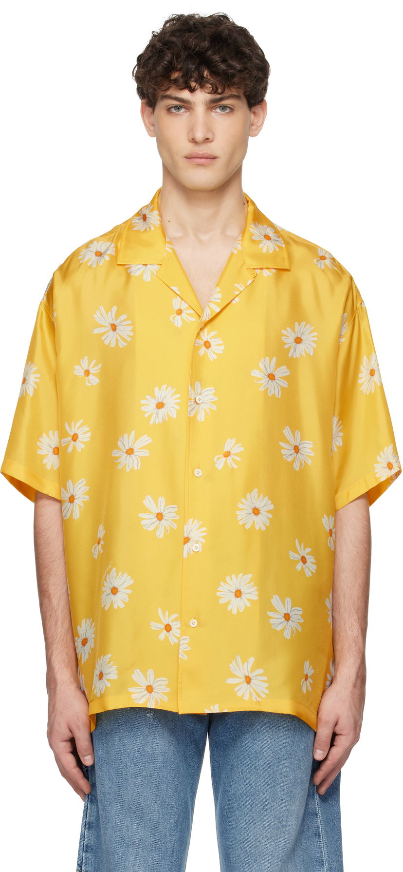 Paita Moschino Moschino Allover Daisy Print Shirt Keltainen | 251ZZA022602611024