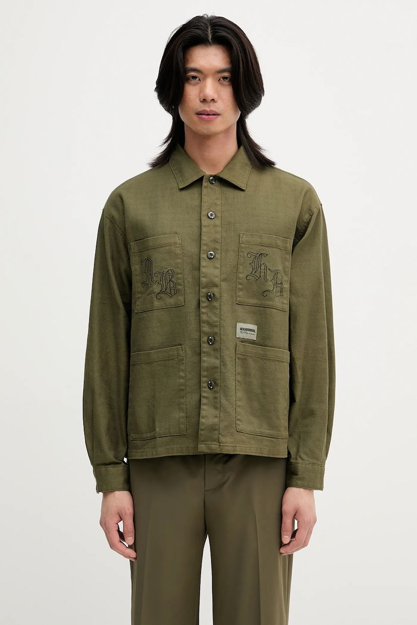 Paita Neighborhood NEIGHBORHOOD EMBROIDERY Relaxed Fit Linen Blend Shirt Vihreä | 251AQNH.SHM03