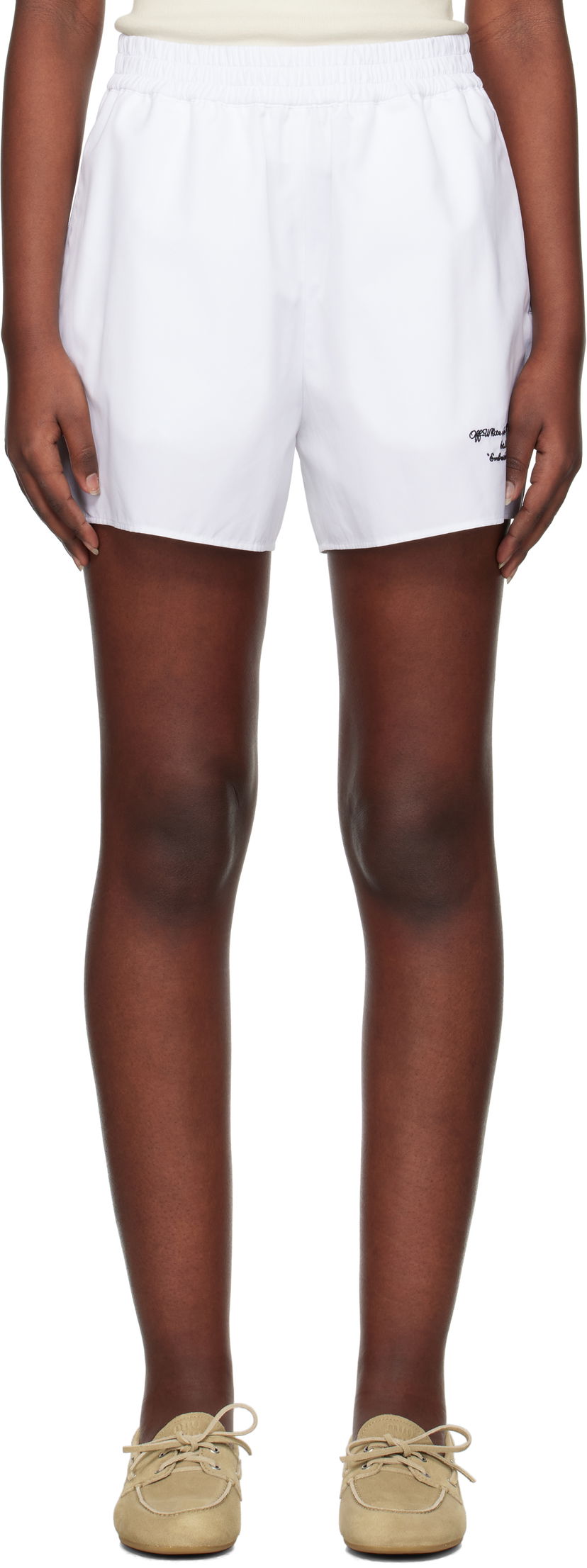 Shortsit Off-White Off-White Poplin Shorts Valkoinen | OWCB05DS25FAB0010110