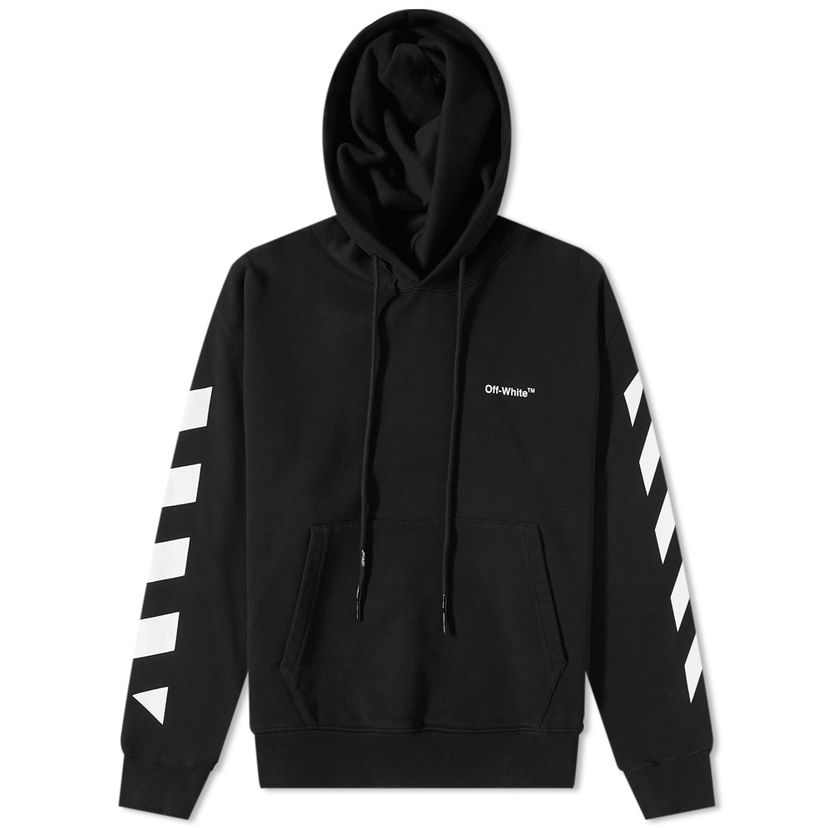 Huppari Off-White Diagonal Helvetica Oversized Hoody Musta | OMBB037C99FLE0011001