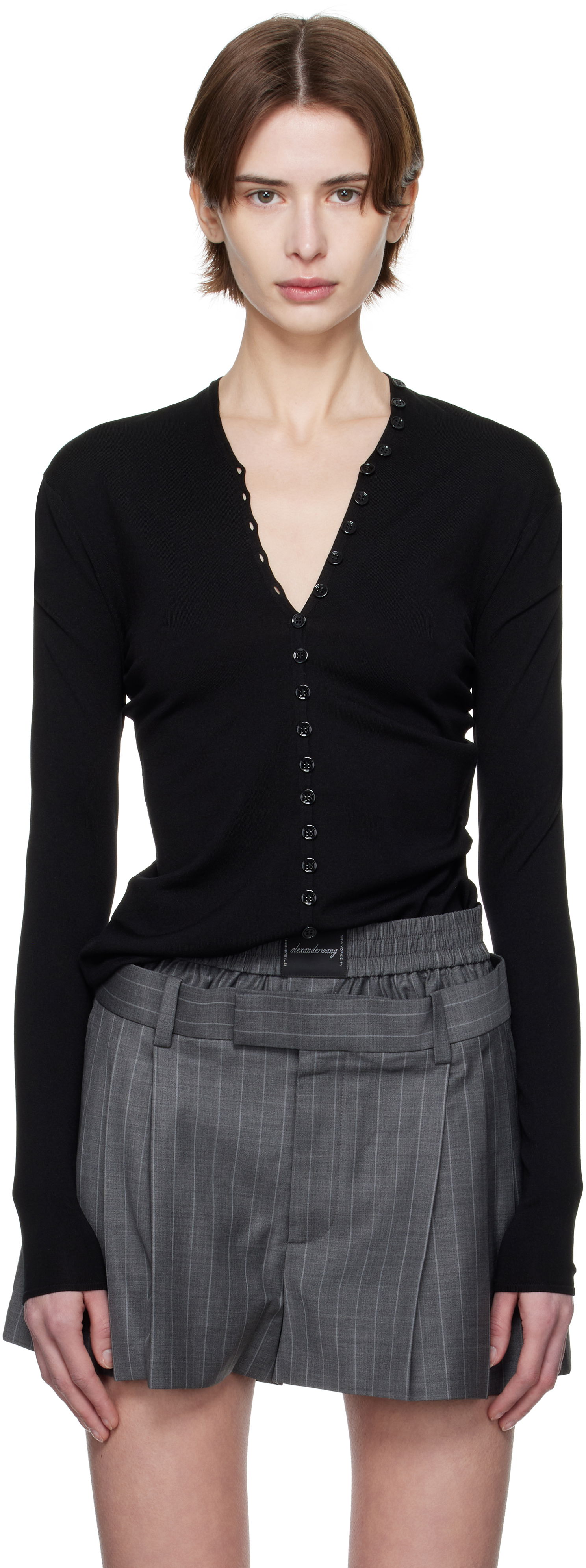 Villapaita Alexander Wang Alexander Wang Long-Sleeve Button Cardigan Musta | 1KC1253017, 0