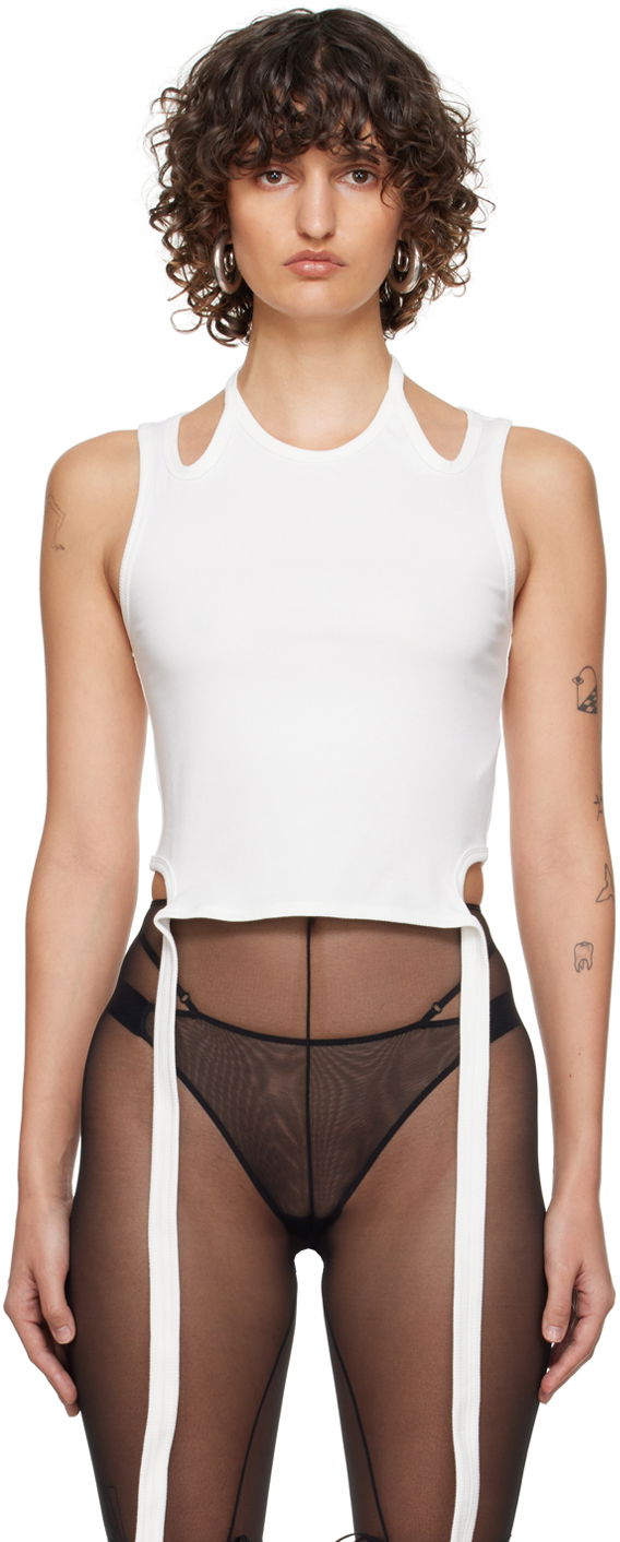 Tankkitoppi Dion Lee Double Tie Crop Tank Top Valkoinen | A3398P21