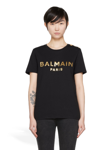 T-paita Balmain Organic Cotton T-Shirt Musta | YF1EF005BB28