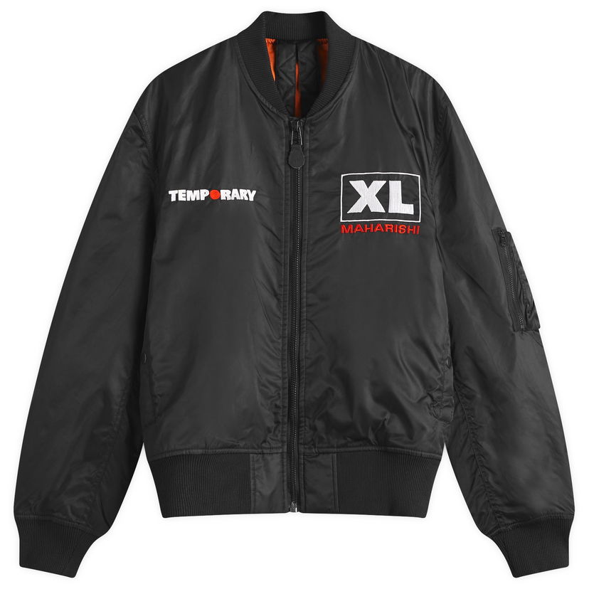Bomber-takki Maharishi Maharishi XL Temporary Celeste MA-1 Flight Jacket, Size Large Musta | 6109-BLK