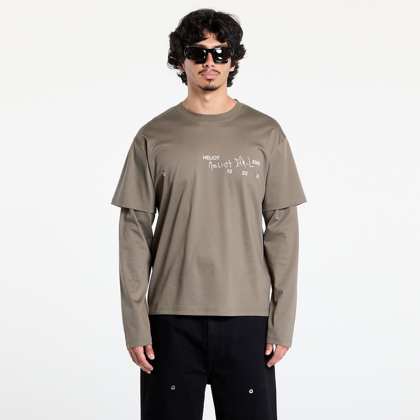 T-paita HELIOT EMIL HELIOT EMIL Fulgens Longsleeve T-Shirt Vihreä | PREAW25_M_09_146_DST19