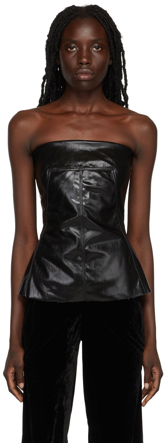 Tankkitoppi Rick Owens Rick Owens Bustier Top Musta | RP02B6127 SLQ