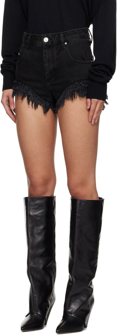 Shortsit ISABEL MARANT Isabel Marant Eneidao Frayed Denim Shorts Musta | SH0033FB-B1H04I, 3