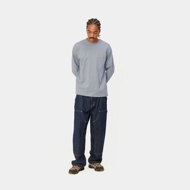 T-paita Carhartt WIP L/S Chase T-Shirt "Mirror / Gold" Sininen | I026392_1R2_XX, 2