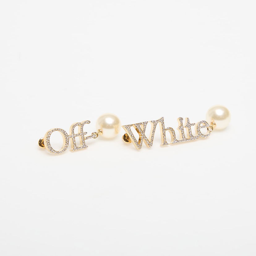 Korvakorut Off-White Off-White Logo Earrings with Pearls and Rhinestones Metallinen | OWOD298C99MET0017601