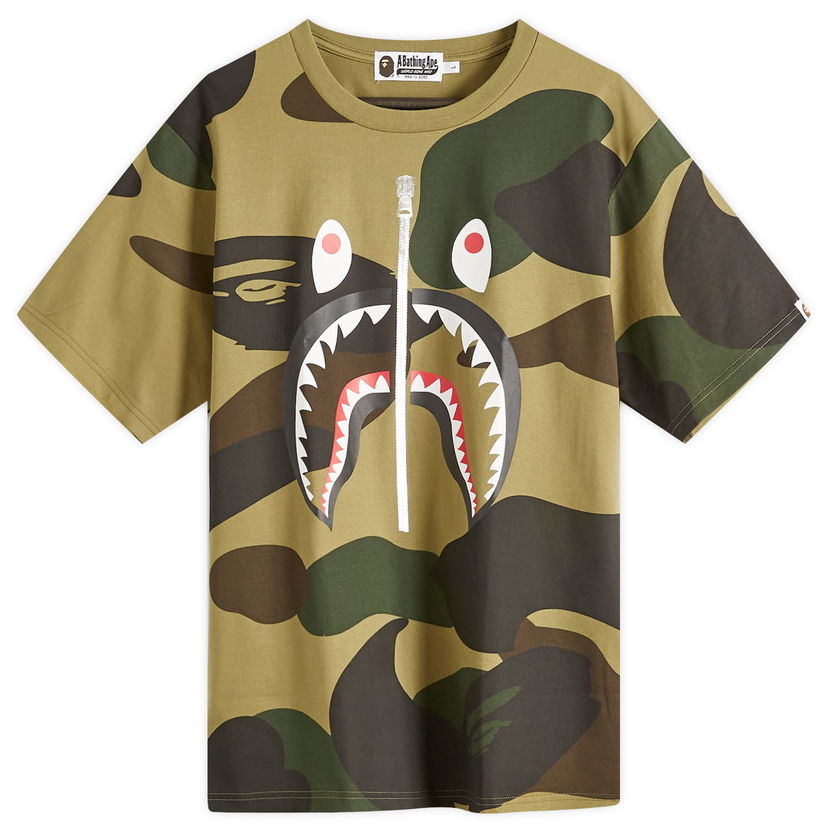 T-paita BAPE A Bathing Ape Giant 1St Camo Shark T-Shirt, Large Vihreä | 001CSL301011M-GRN