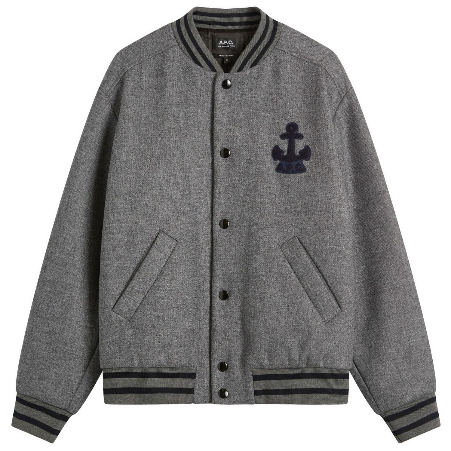 Bomber-takki A.P.C. A.P.C. Micka Varsity Jacket Harmaa | WVBEB-M32010-PLA, 1