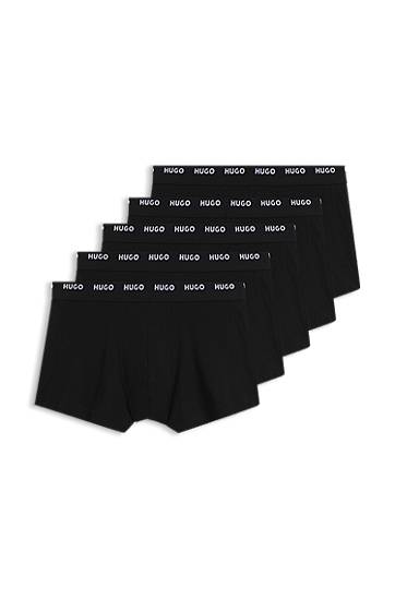 Nyrkkeilijät BOSS Stretch-Cotton Trunks with Logo Waistbands, 5-Pack undefined | 50493840