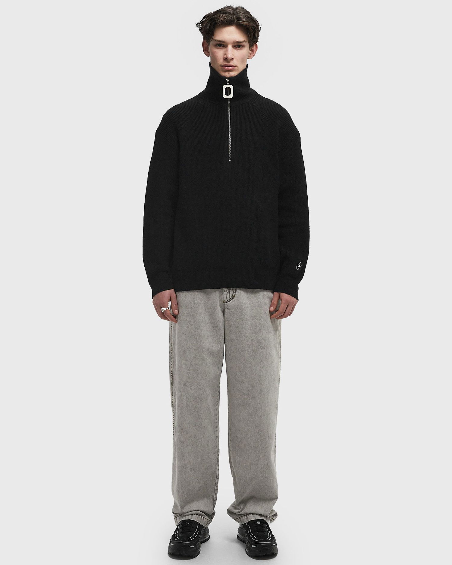 Villapaita JW Anderson JW Anderson Half-Zip Jumper Musta | KW1285-YN0372-999, 1