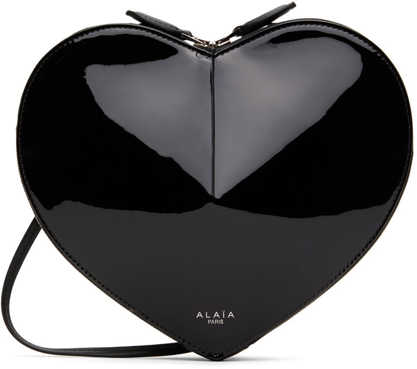 Olkalaukku Alaïa Heart Shaped Patent Leather Crossbody Bag Musta | AA1P003CA189