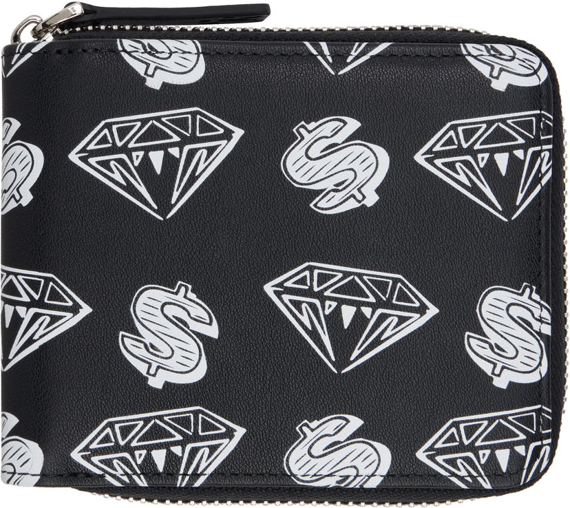 Lompakko BILLIONAIRE BOYS CLUB Billionaire Boys Club Diamonds & Dollars Zip Wallet Musta | B25177