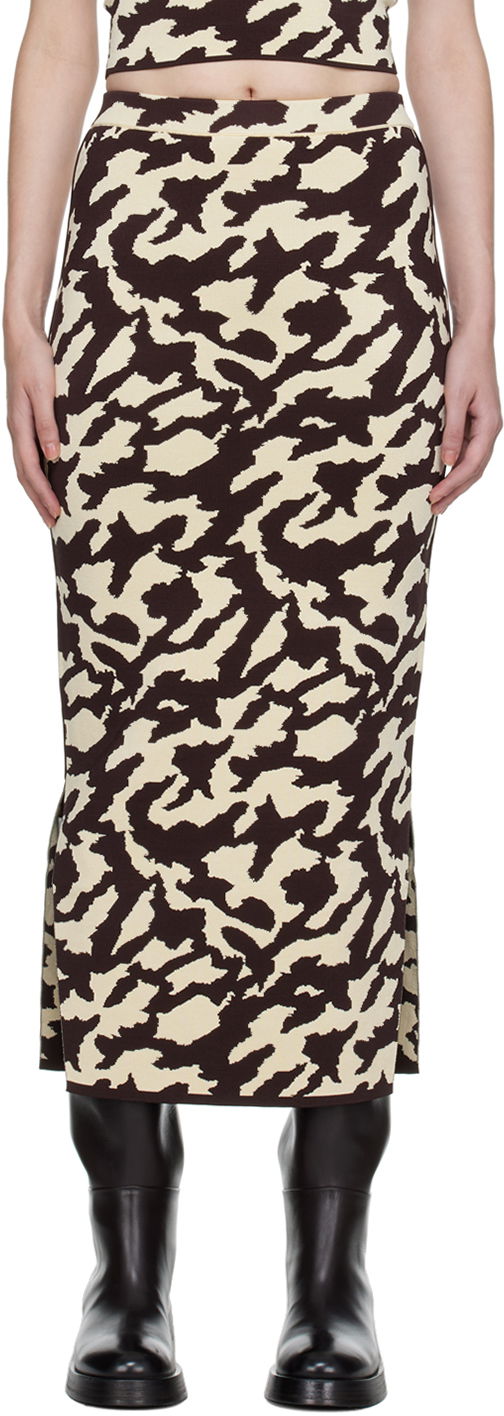 Hame Nanushka Abstract Print Midi Skirt Ruskea | NW22PFSK00577