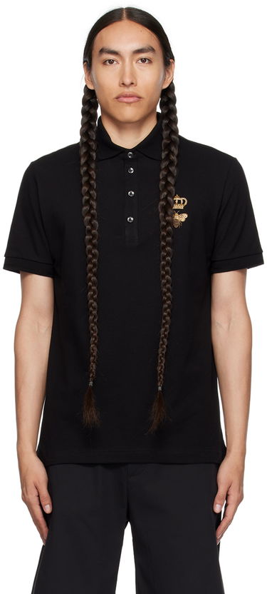 Poolopaita Dolce & Gabbana Black Embroidered Polo Musta | G8LZ1ZG7WUR, 0