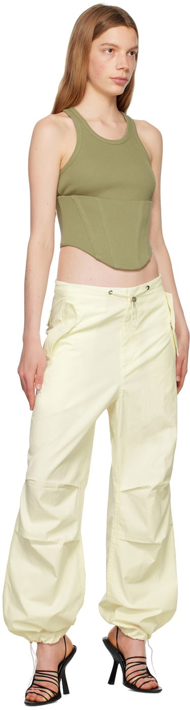 Cargo housut Dion Lee Parachute Trousers with Drawstring Waist Beige | C2100R23, 3