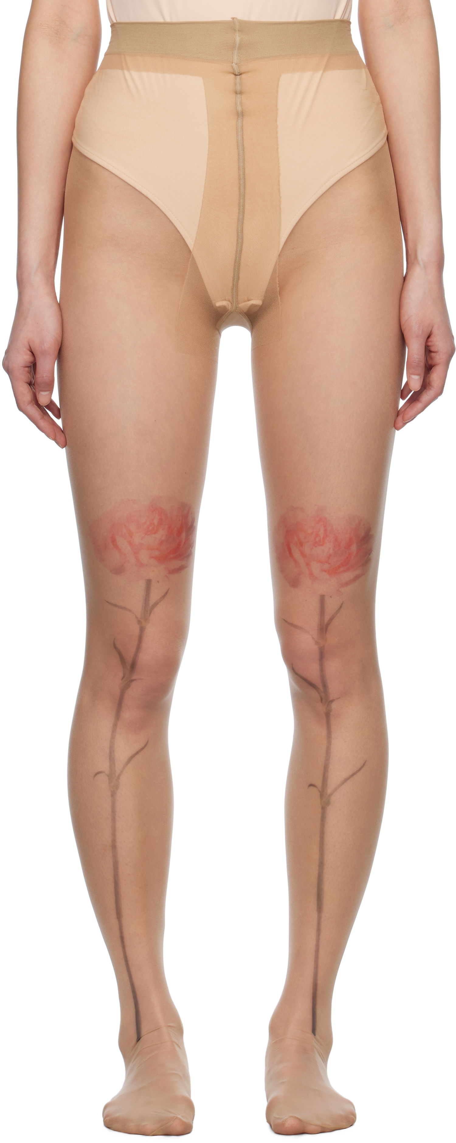 Sukat Simone Rocha Simone Rocha Sheer Carnation Tights Beige | SOCK57 0635, 0