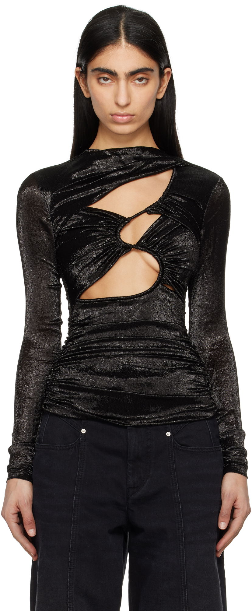 Paita ISABEL MARANT Isabel Marant Rose Cutout Top Musta | HT0598FA-C1J13I